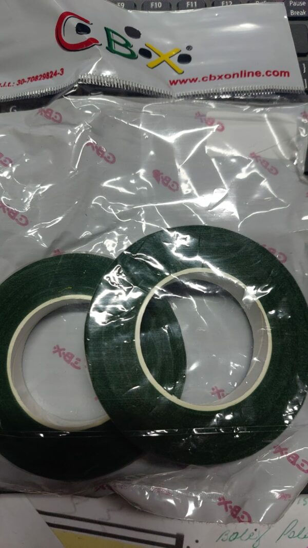 Cinta ENGOMADA FLORAL VERDE X 2