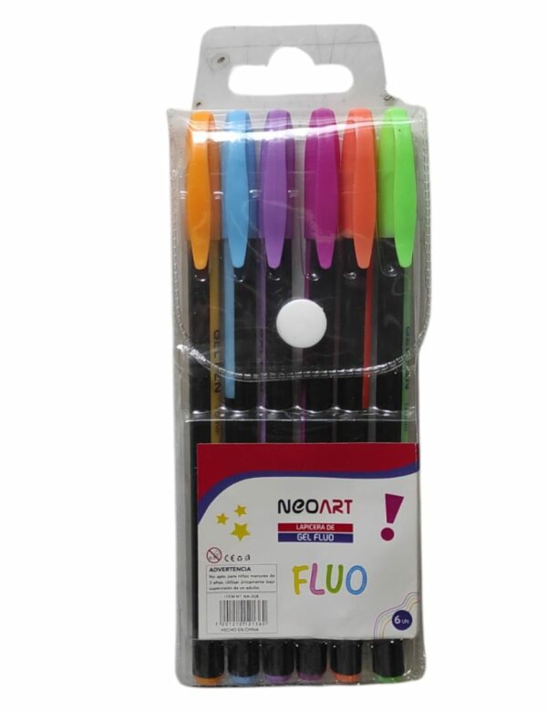 BOLIGRAFO FLUO X 6  ESTUCHE PVC MARCA NEO  2-1-25