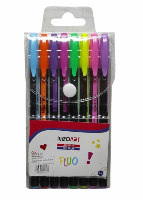 BOLIGRAGO X 8 FLUO  COLORES   MARCA NEOART    2-1-25