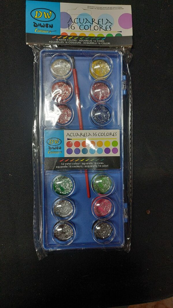 ACUARELA X 12 CON GLITTER BEIFA 8-2-24