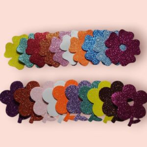 FIGURAS FLORES GOMA EVA X 10 GLITTER     8-9-25