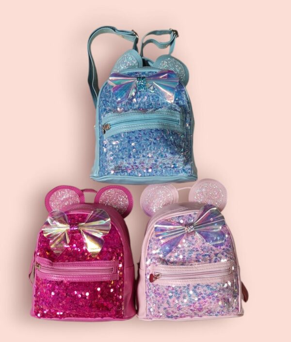 MOCHILA LENTEJUELAS  MINI JUVENIL C/MOñO METALIZADO   13990,00 $    2-9-25