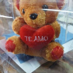PELUCHE C/ CAJA ACETATO OSITO CON CORAZON TE AMO  11-10-25